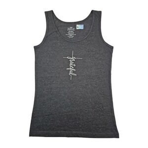 Country Blessings Tank Top‎ Grateful Cross Small Grey Shirt Fun Spiritual Gift